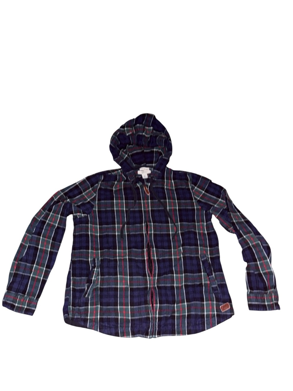 Woman’s Navy Plaid Hooded Jacket - L.L. Bean